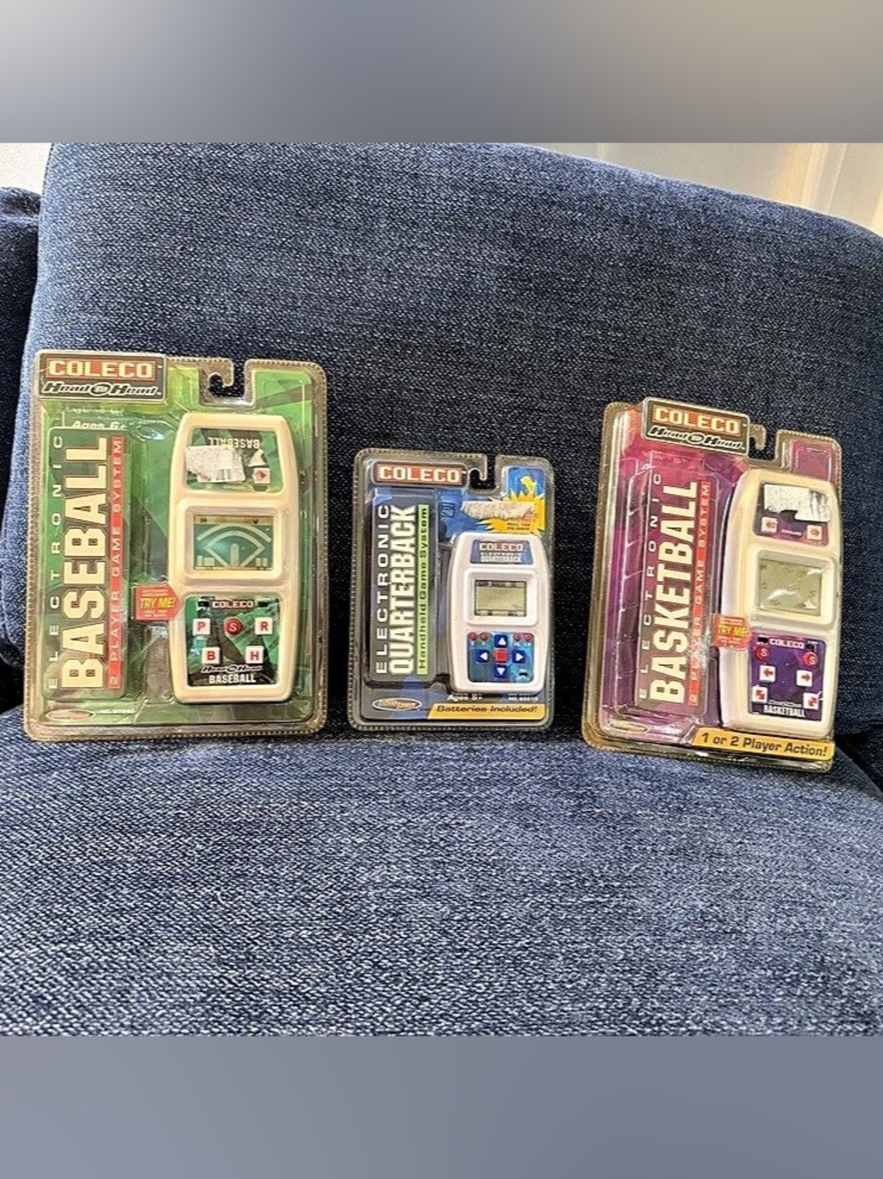 Coleco Head to Head Electronic Baseball / Quarterback / Basketball (lot of 3) NI